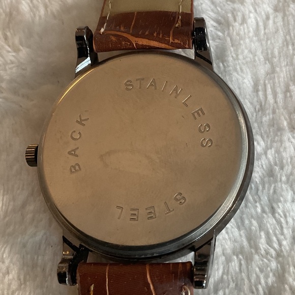 Men's Silver and Brown Watch - Picture 3 of 4